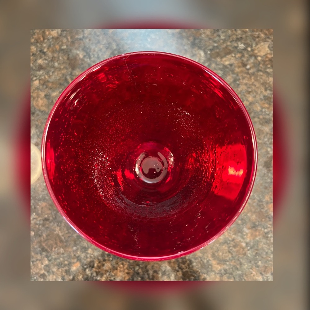 Artland - Iris Ruby Red Bubble Wine Goblets (Pair) - Picture 4 of 5